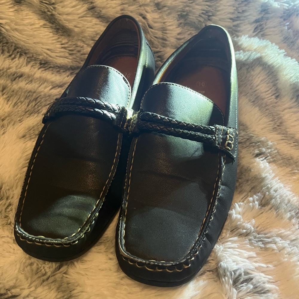 Men's Black Leather Loafers